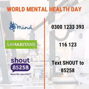 Mental Health Day Graphic With Useful Phone Numbers